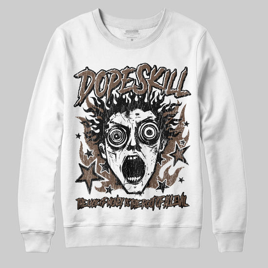 A Ma Maniére x Air Jordan 4 “Dark Mocha” DopeSkill Sweatshirt Root of Evil Graphic Streetwear - White