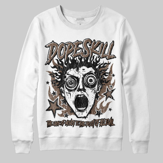 A Ma Maniére x Air Jordan 4 “Dark Mocha” DopeSkill Sweatshirt Root of Evil Graphic Streetwear - White