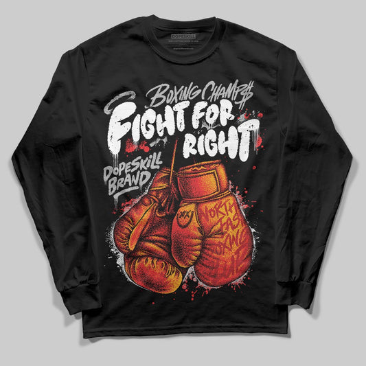 Black and White Sneakers DopeSkill Long Sleeve T-Shirt Fight For Right Graphic Streetwear - Black