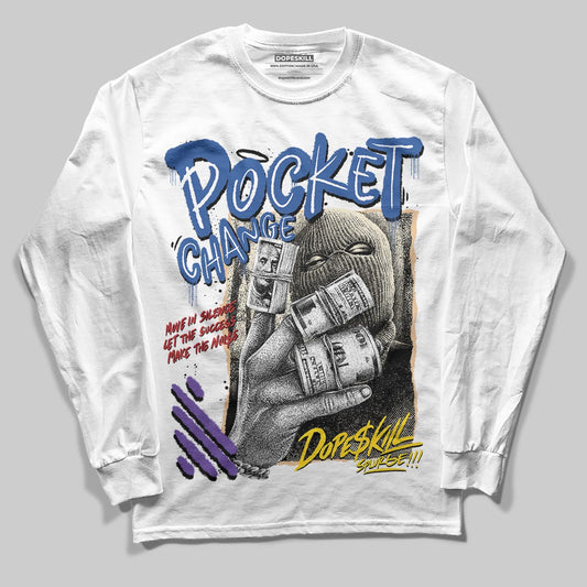 Jordan 17 Retro Low SP Infinite Archives DopeSkill Long Sleeve T-Shirt Pocket Change Graphic Streetwear - White