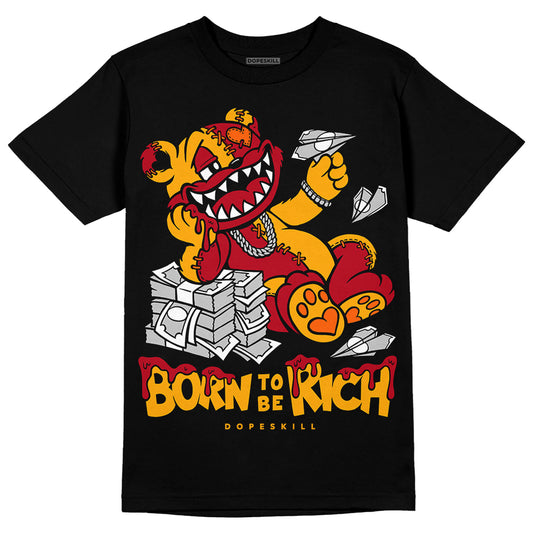 Jordan 7 Citrus DopeSkill T-Shirt Born To Be Rich Graphic Streetwear - Black