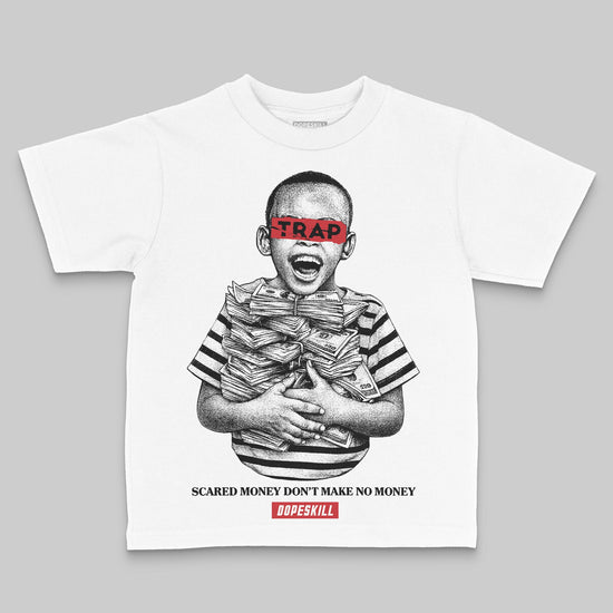 Black and White Sneakers DopeSkill Toddler Kids T-shirt Scared Money Don't Make No Money Graphic Streetwear - White 
