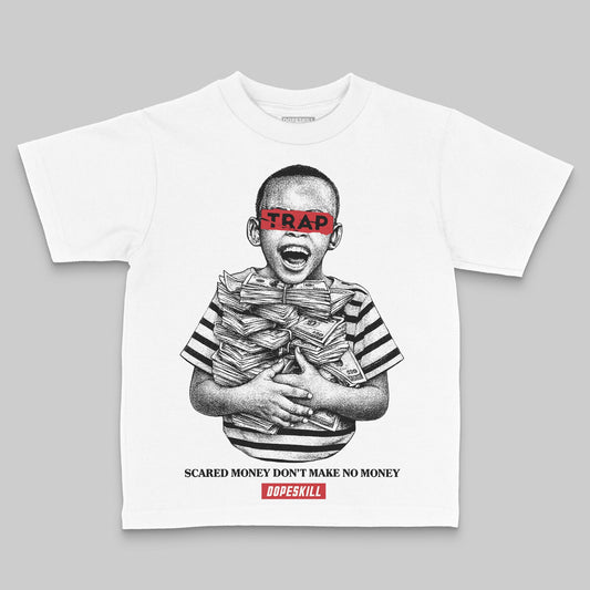 Black and White Sneakers DopeSkill Toddler Kids T-shirt Scared Money Don't Make No Money Graphic Streetwear - White 