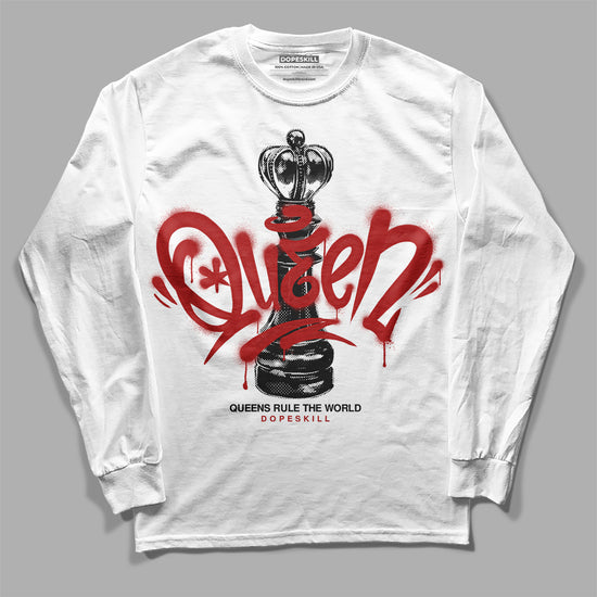 Jordan 14 "Black/White" DopeSkill Long Sleeve T-Shirt Queen Chess Graphic Streetwear - White