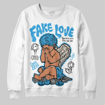 Jordan 1 High OG “UNC” Reimagined DopeSkill Sweatshirt False Love Graphic Streetwear - White