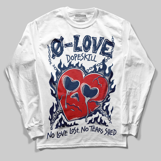 Jordan 4 SB “Summit White/Navy” DopeSkill Long Sleeve T-Shirt Crying Heart Graphic Streetwear - White