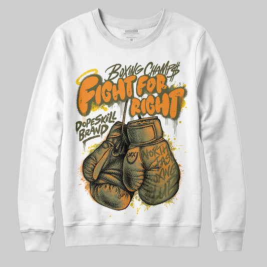 Olive Sneakers DopeSkill Sweatshirt Fight For Right Graphic Streetwear - White