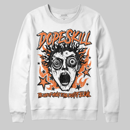 Orange, Black and White Sneakers DopeSkill Sweatshirt Root of Evil Graphic Streetwear - White