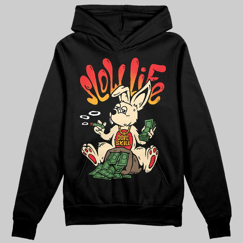 Red Sneakers DopeSkill Hoodie Sweatshirt Slow Life Graphic Streetwear - Black