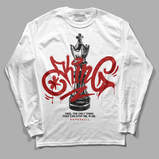 Jordan 14 "Black/White" DopeSkill Long Sleeve T-Shirt King Chess Graphic Streetwear - White