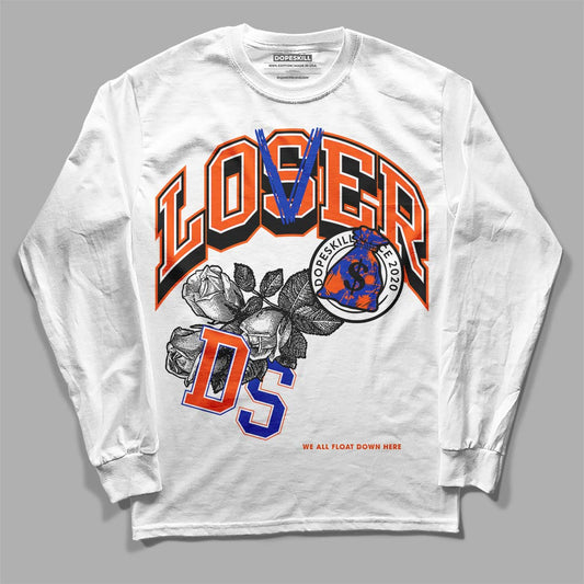 Dunk Low Futura Orange Blaze DopeSkill Long Sleeve T-Shirt Loser Lover Graphic Streetwear - White