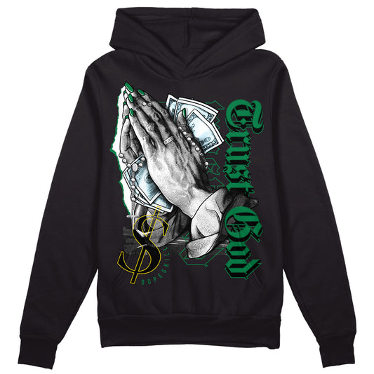Jordan 5 “Lucky Green” DopeSkill Hoodie Sweatshirt Trust God Graphic Streetwear - Black