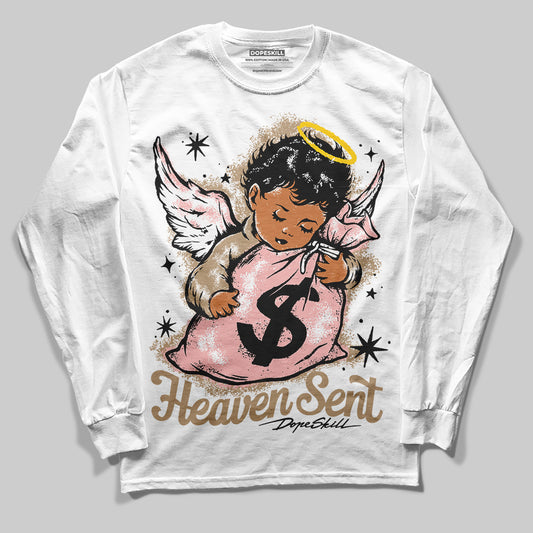 Nike Air Force 1 Low Canvas “Linen” DopeSkill Long Sleeve T-Shirt Heaven Sent Graphic Streetwear - White