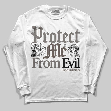 Jordan 4 Retro Cave Stone DopeSkill Long Sleeve T-Shirt Protect Me From Evil Graphic Streetwear - White