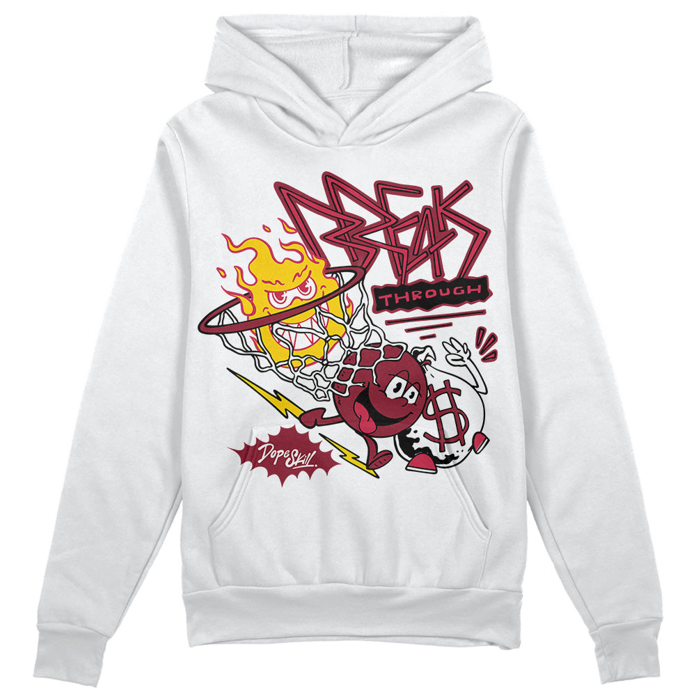 Jordan 1 Retro High '85 OG Metallic Burgundy DopeSkill Hoodie Sweatshirt Break Through Graphic Streetwear - White