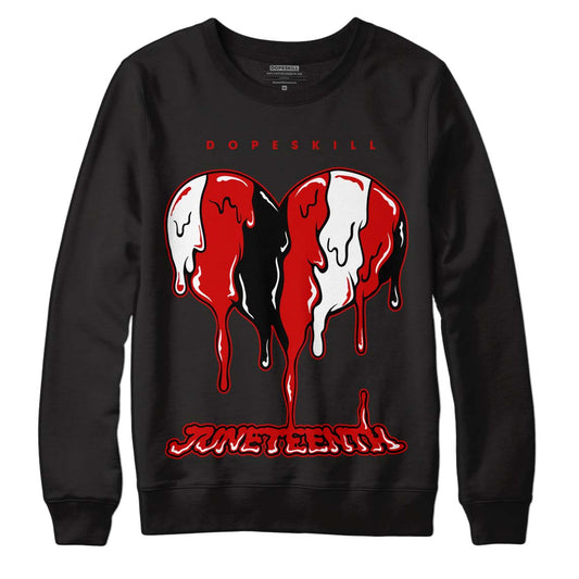 Jordan 1 Retro Low "Black Toe" DopeSkill Sweatshirt Juneteenth Heart Graphic Streetwear - Black