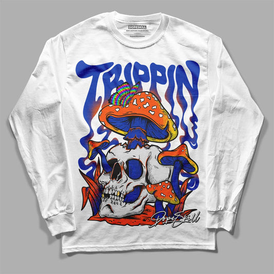 Dunk Low Futura Orange Blaze DopeSkill Long Sleeve T-Shirt Trippin Graphic Streetwear - White