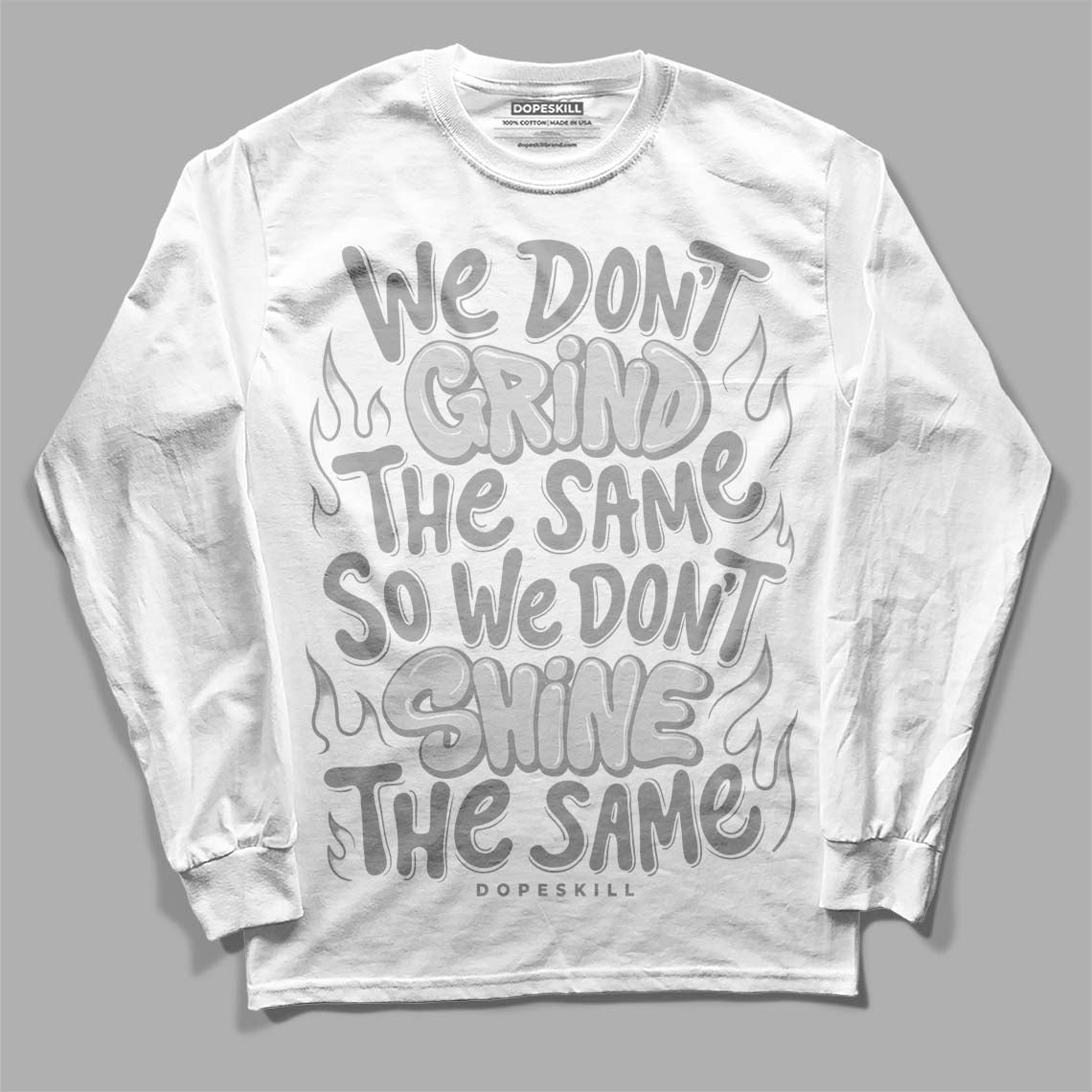 Dunk Low ‘Pure Platinum’ DopeSkill Long Sleeve T-Shirt Grind Shine Graphic Streetwear - White