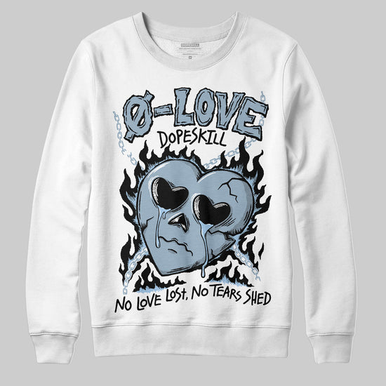 Jordan 40 “Blue Suede” DopeSkill Sweatshirt Crying Heart Graphic Streetwear - White 