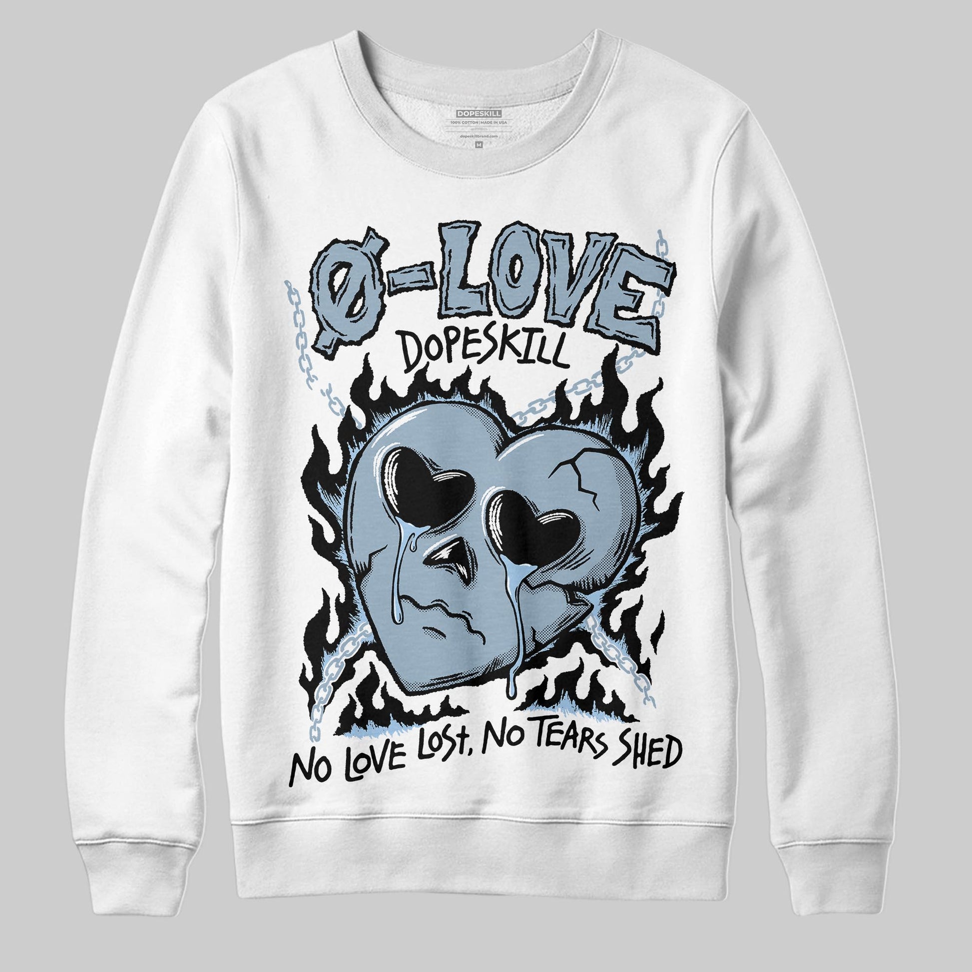Jordan 40 “Blue Suede” DopeSkill Sweatshirt Crying Heart Graphic Streetwear - White 