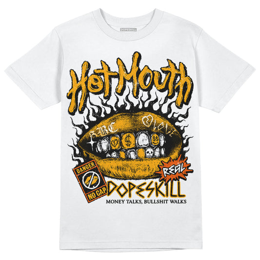 Jordan 12 Retro Black Taxi DopeSkill T-Shirt Hot Mouth Graphic Streetwear - White