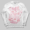 AMIRI White & Pink Stars Court Sneakers DopeSkill Long Sleeve T-Shirt Real Y2K Players Graphic Streetwear - White