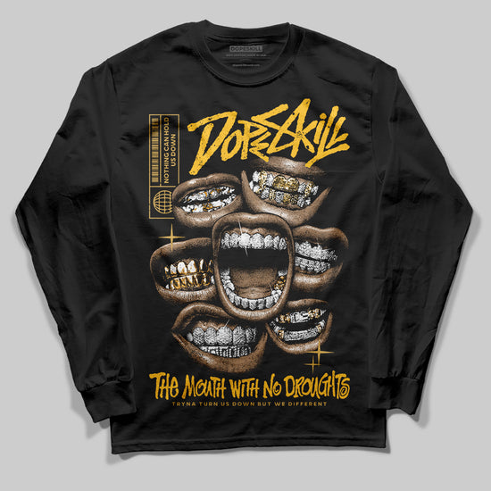 Jordan 12 "Phantom" DopeSkill Long Sleeve T-Shirt The Mouth With No Droughts Graphic Streetwear - Black