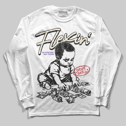 Jordan 17 Retro Low SP Infinite Archives DopeSkill Long Sleeve T-Shirt Flexin' Graphic Streetwear - White