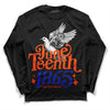 Dunk Low Futura Orange Blaze DopeSkill Long Sleeve T-Shirt Juneteenth 1865 Graphic Streetwear - Black