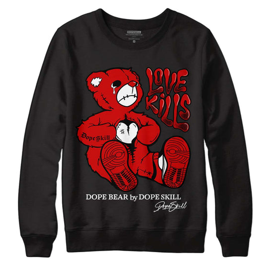 Jordan 1 Retro Low "Black Toe" DopeSkill Sweatshirt Love Kills Graphic Streetwear - Black