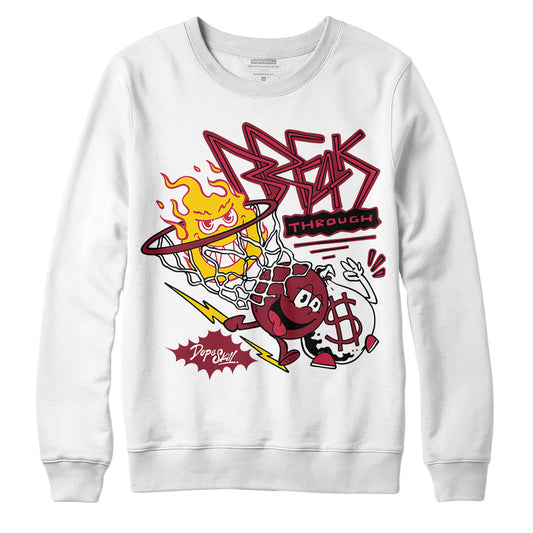 Jordan 1 Retro High '85 OG Metallic Burgundy DopeSkill Sweatshirt Break Through Graphic Streetwear - White