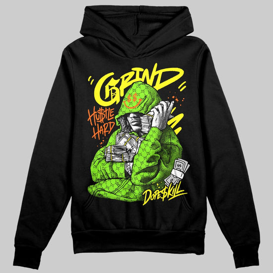 Neon Green Sneakers DopeSkill Hoodie Grind Pray Graphic Streetwear - Black