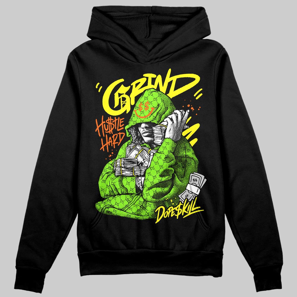 Neon Green Sneakers DopeSkill Hoodie Grind Pray Graphic Streetwear - Black