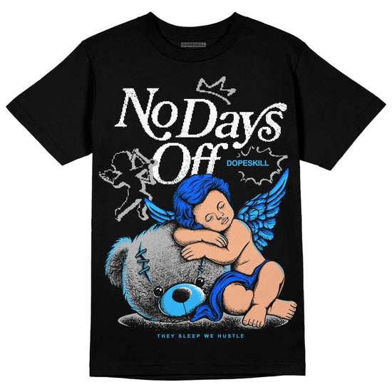 Jordan 2 Low "University Blue" DopeSkill T-Shirt New No Days Off Graphic Streetwear - Black