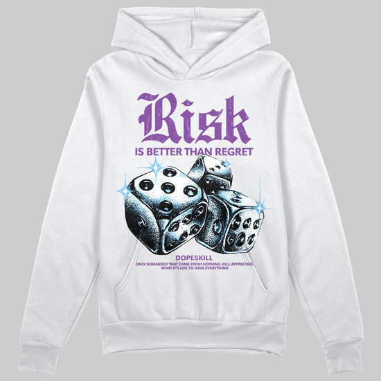 PURPLE Sneakers DopeSkill Hoodie Risk Is Better Than Regret Graphic Streetwear - White 