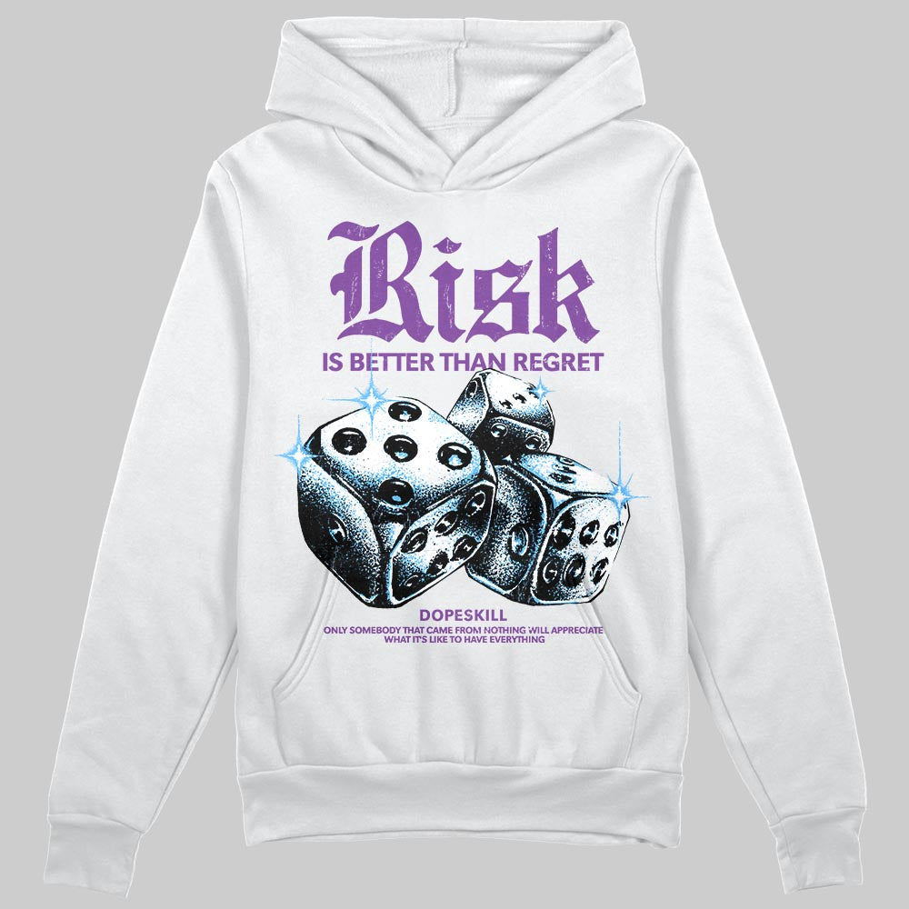 PURPLE Sneakers DopeSkill Hoodie Risk Is Better Than Regret Graphic Streetwear - White 