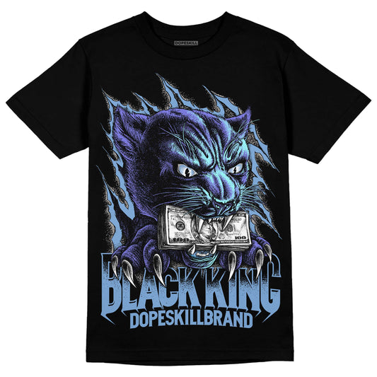 Jordan 5 Retro University Blue DopeSkill T-Shirt Black King Graphic Streetwear - Black