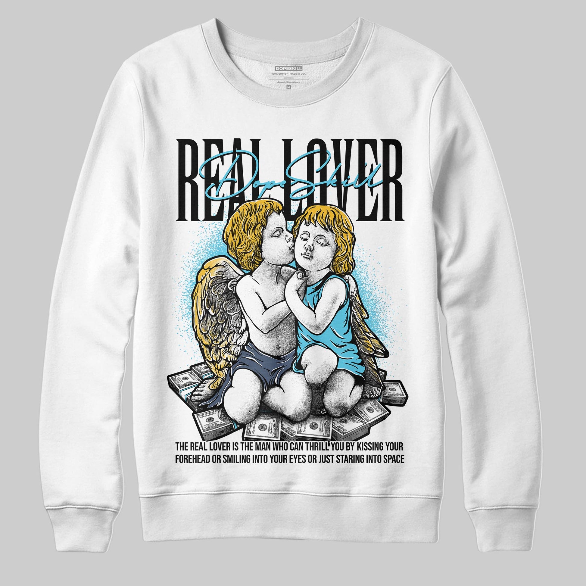 Jordan 11 Retro Gamma Blue (2025) DopeSkill Sweatshirt Real Lover Graphic Streetwear - White