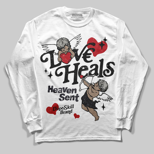 Jordan 3 Retro Black Cat DopeSkill Long Sleeve T-Shirt New Love Heals Graphic Streetwear - White 