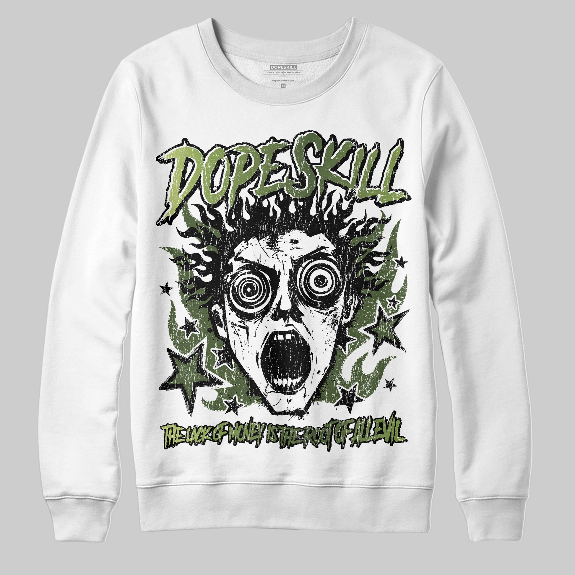 Foamposite Pro 'Pine Green' DopeSkill Sweatshirt Root of Evil Graphic Streetwear - White 