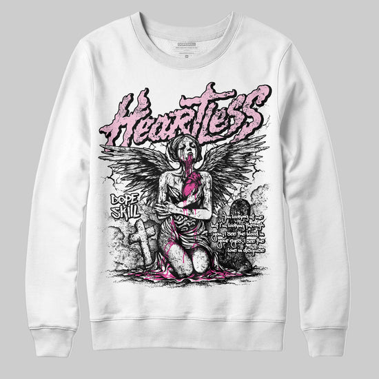 Pink Sneakers DopeSkill Sweatshirt Heartless Graphic Streetwear - White