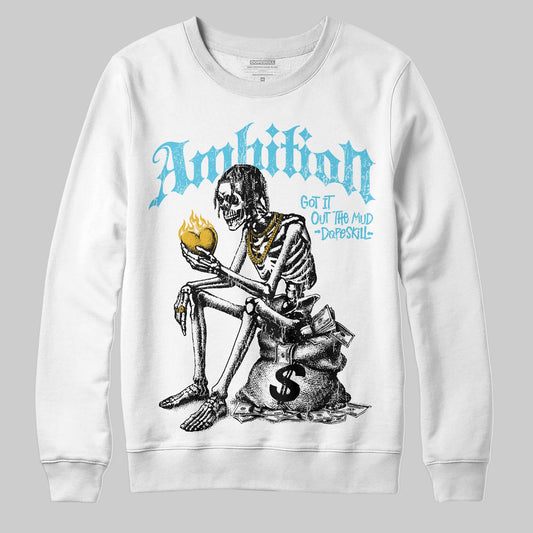 Jordan 11 Retro Gamma Blue (2025) DopeSkill Sweatshirt Ambition Graphic Streetwear - White 