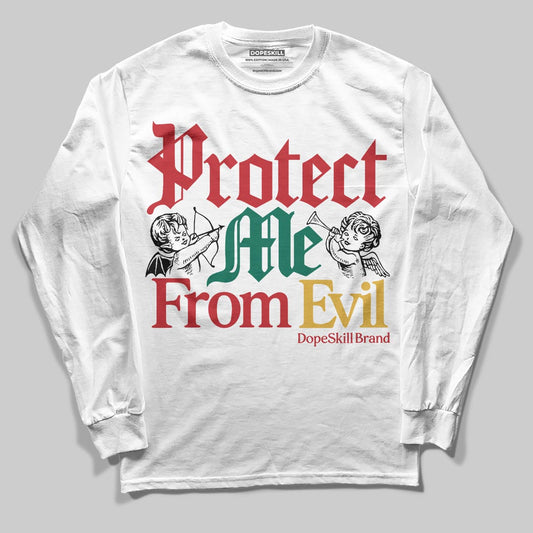 Jordan 3 Mexico 'El Vuelo' DopeSkill Long Sleeve T-Shirt Protect Me From Evil Graphic Streetwear - White