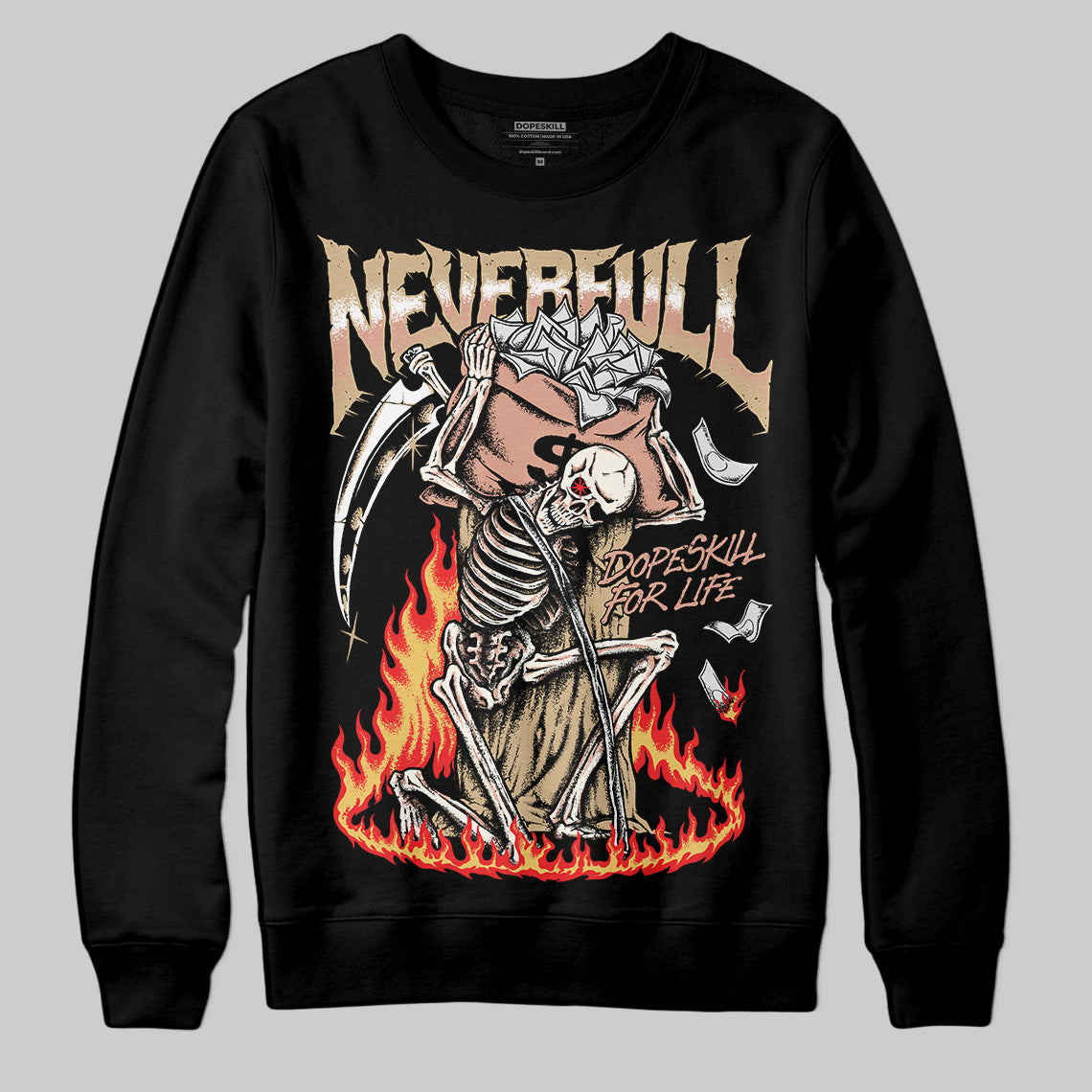 TAN Sneakers DopeSkill Sweatshirt NeverFull Graphic Streetwear - black