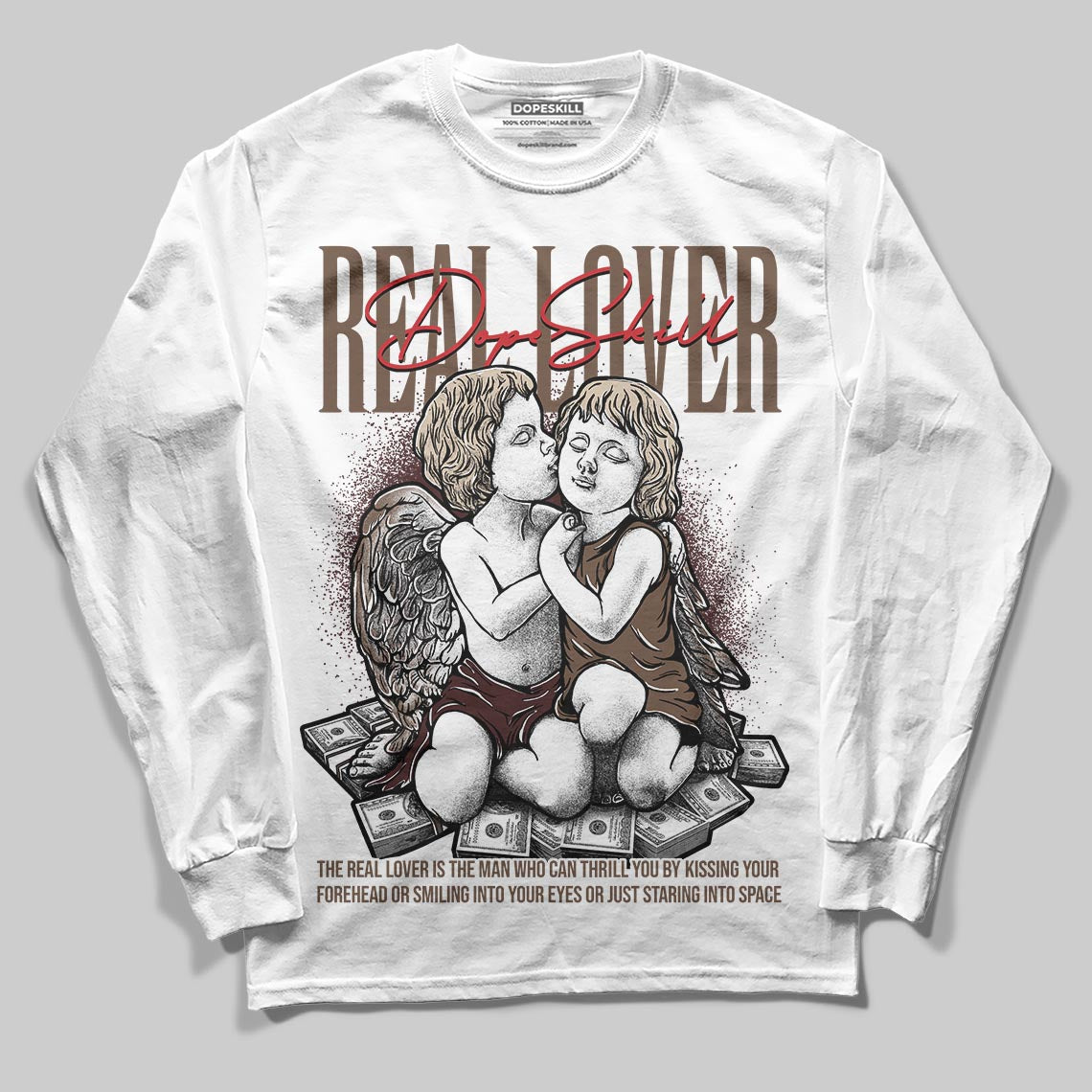 A Ma Maniére x Air Jordan 4 “Dark Mocha” DopeSkill Long Sleeve T-Shirt Real Lover Graphic Streetwear - White