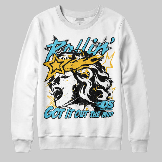 Jordan 11 Retro Gamma Blue (2025) DopeSkill Sweatshirt Got It Out The Mud Graphic Streetwear - White