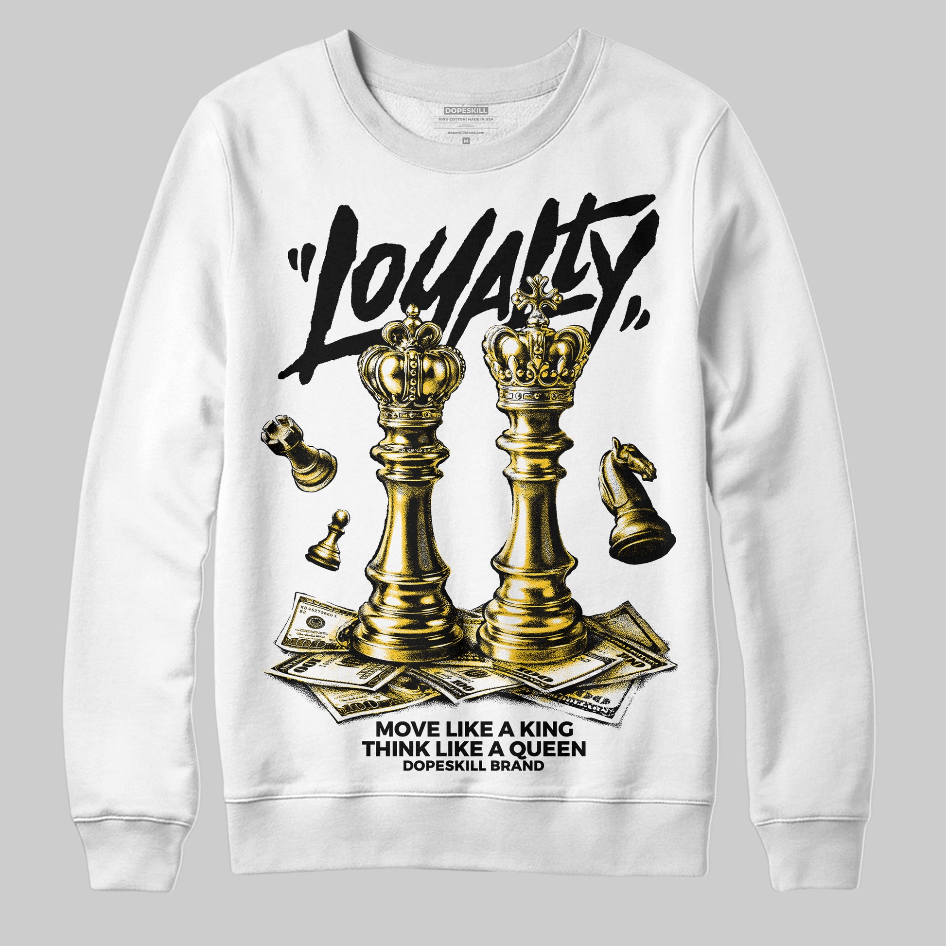 Yellow Sneakers DopeSkill Sweatshirt Loyalty Graphic Streetwear - White