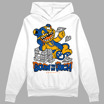 Dunk Blue Jay and University Gold DopeSkill Hoodie Sweatshirt Born To Be Rich Graphic Streetwear - White 