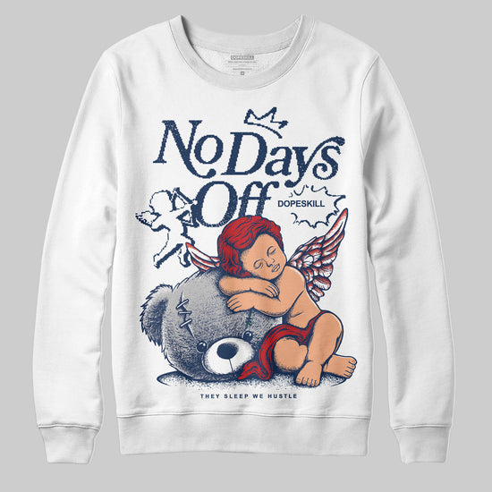 Jordan 4 SB “Summit White/Navy” DopeSkill Sweatshirt New No Days Off Graphic Streetwear - White