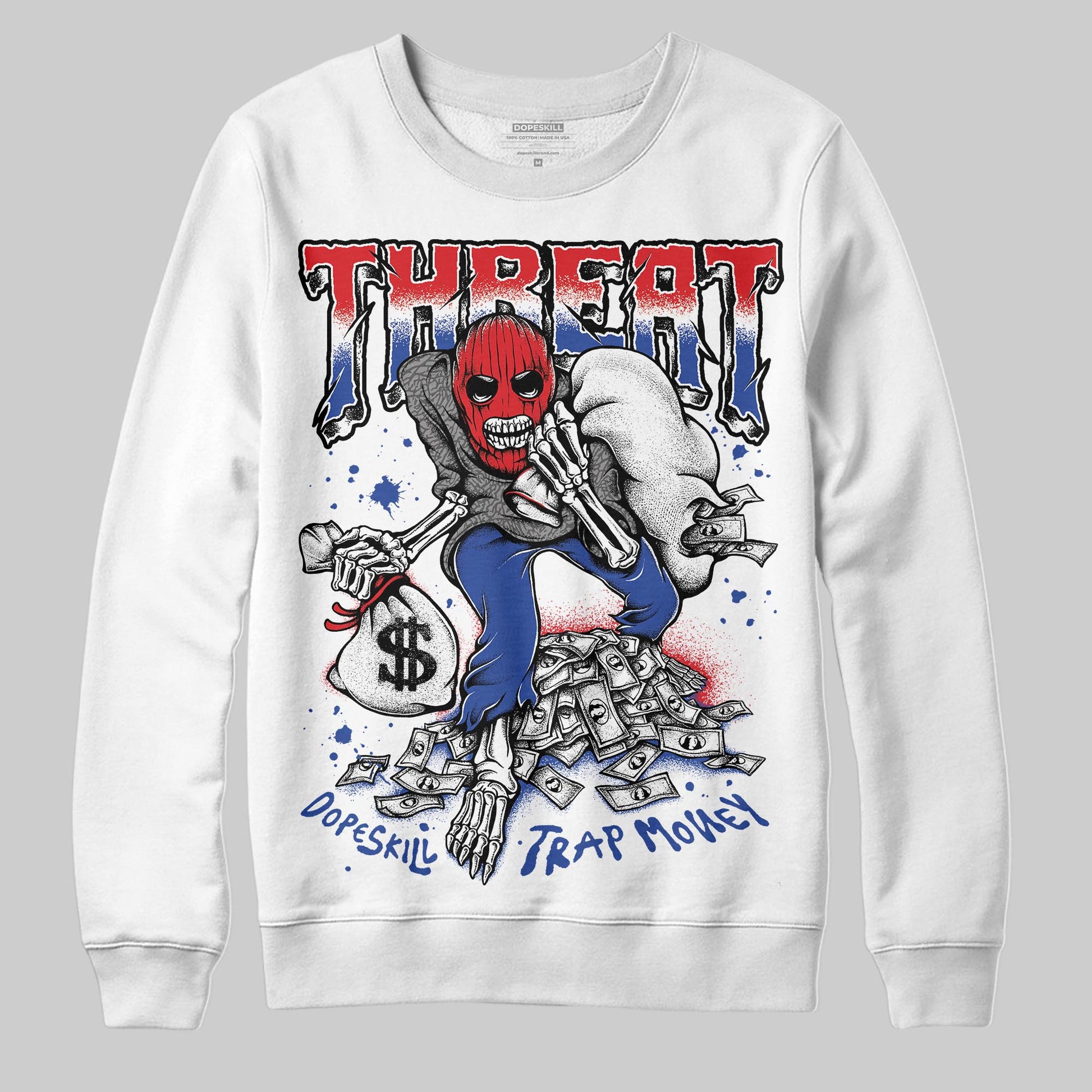 Jordan 3 “Seoul 2.0” DopeSkill Sweatshirt Threat Graphic Streetwear - White 